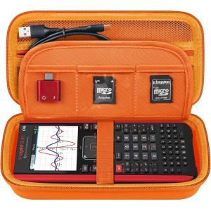&eacute;tui de t&eacute;l&eacute;phone Ti-nspire CX II Cas/CX II/CX/CX Cas Color Drawing Calculator,Poche Mesh suppl&eacute;mentaire pour c&acirc;ble de Charge,Chargeur,Manuel,Orange - Occasion