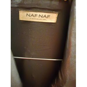 Blouson En Cuir Noir Perfecto Taille 36 En Parfait État Marque Naf Naf - Occasion