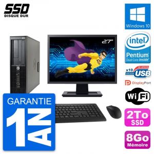 PC HP Z210 SFF Ecran 27" Intel Pentium G630 RAM 8Go SSD 2To Windows 10 Wifi - Occasion