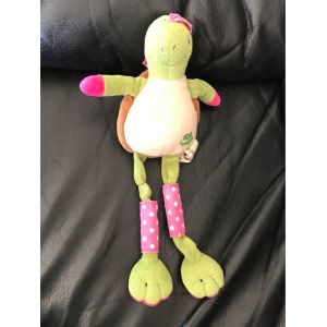 Doudou Les Petites Marie Collection Longues Pattes Manue La Tortue Vert Rose Marron Salade 30cm - Occasion