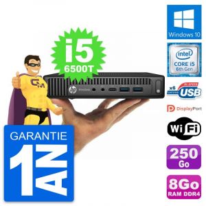 Ultra Mini PC HP 800 G2 DM Intel i5-6500T RAM 8Go Disque 250Go Windows 10 Wifi - Occasion