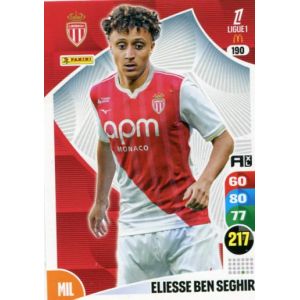 N&deg;190 Ben Seghir Eliesse As Monaco Carte Jeu Adrenalyn Xl Ligue 1 2025-2026 - Occasion