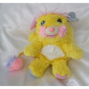 Doudou Peluche Popples Potato Chips Jaune Et Rose Vintage 1986 Mattel - Occasion