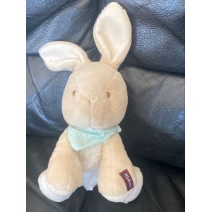 Doudou Kaloo Lapin Beige Bandana Foulard Bleu Les Amis 18 -28cm - Occasion