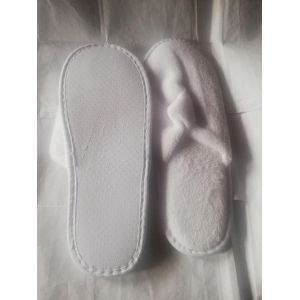 Chaussons H&ocirc;tel Sandales Lin No Spinning Peluche Voyage De Vacances Accueil Chaussons D'int&eacute;rieur Sandales Blanc Chaussons - Occasion