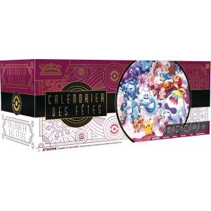 Calendrier de l'Avent Pok&eacute;mon F&ecirc;tes 2025 &iquest; 8 Cartes Promo Brillantes, 6 Boosters &amp Packs Loisir &iquest; Coffret Cadeau - Occasion