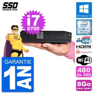 Mini PC Dell OptiPlex 7040 Micro i7-6700T RAM 8Go SSD 480Go HDMI Windows 10 Wifi - Occasion