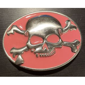 Boucle Ceinture Tête De Mort Rose - Occasion