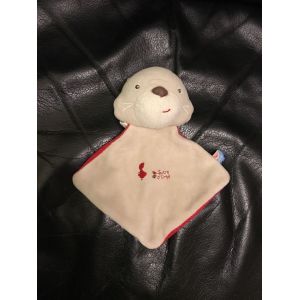 Peluche Doudou Chat Plat Sucre D'orge Triangle Gris Chaperon Rouge Brodé - Occasion