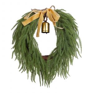 Christmas Wreath For Front Door Garland With Velvet Ribbon Bowtie And Vintage Faux - Occasion