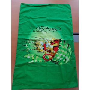 Ed Hardy By Christian Audigier - Grande Housse De Coussin Ou Oreiller Vert Pomme Motif Skull Tête De Mort - Occasion
