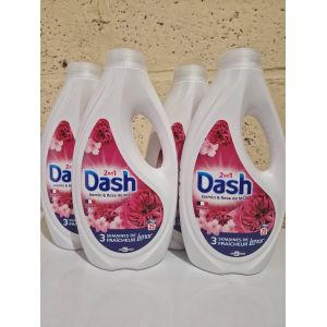 Lot de 4 lessive Liquide dash jasmin et rose de mai 4x25 lavages - Occasion
