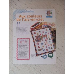 Fiche De Broderie Diagramme Point De Croix - Aux Couleurs De L'arc-En-Ciel - Abécédaire - Occasion