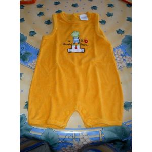 Grenouillère Courte Combi Short Éponge Orange Motif Grenouille N° 1 Du Bain Maxi Grenouille Taille 6 Mois - Occasion