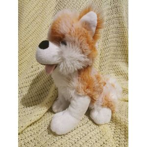 Doudou Peluche Chien Husky Blanc Roux Orange Assis Langue Gmbh - Occasion