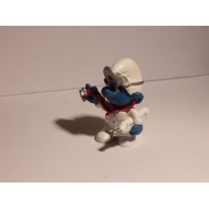 Schtroumpf Figurine - Schtroumpf M&eacute;decin Docteur - Thermom&egrave;tre + St&eacute;toscope - Occasion