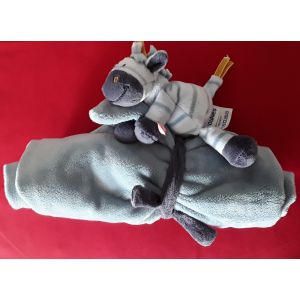 Doudou Couverture Noukies Zebre Zebrito Bleu Drapeau 70cm - Occasion