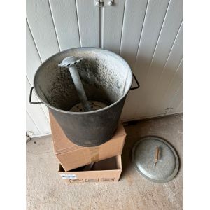 Ancienne Lessiveuse en zinc galvanisé- Bassine pour pots de fleurs - Occasion