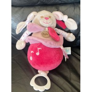 PELUCHE MUSICALE C&Eacute;LESTINE LAPIN DOUDOU ET COMPAGNIE BOITE &Agrave; MUSIQUE 20 CM - Occasion