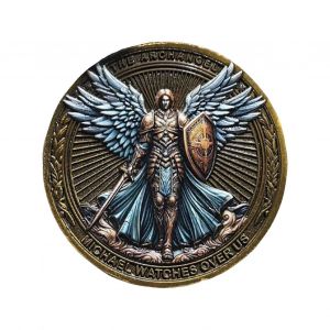 The Archangel Michael Watches Over Us Challenge Coin Hero&#39;s Prayer Commemorative Coin Inspirational Religious Collectible Coin - Occasion