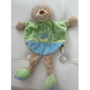 Doudou Ours Tex Baby Tracteur Brode Vert Et Bleu - Occasion