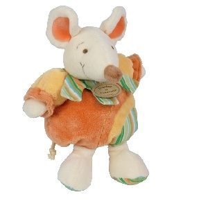 Doudou Peluche Pantin Boule Souris Zazie Doudou Et Compagnie Jaune Orange Vert 24 Cm - Occasion