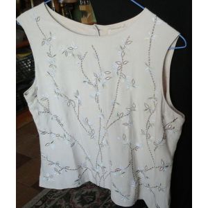 Top Jacqueline Riu Sans Manche Viscose 40 Beige - Occasion