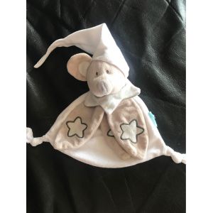 Doudou Souris Plat Blanc Et Marron Luminescent Baby Nat 20cm - Occasion