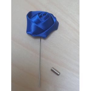 Broche En Forme De Rose De Couleur Bleu Royal Pour Costume Ou Veste - Occasion