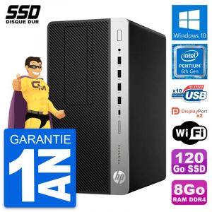 PC Tour HP ProDesk 600 G3 MT Pentium G4400 RAM 8Go SSD 120Go Windows 10 Wifi - Occasion