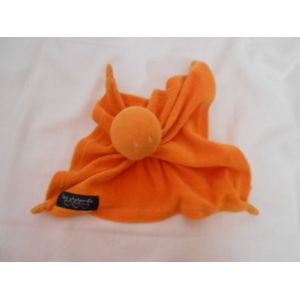 Doudou Semi Plat Carre 4 Noeuds Orange Les Chatounets Tete Ronde Pieuvre - Occasion