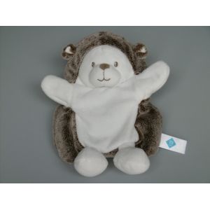 Doudou Hérisson Marron Blanc Marionnette Tex Baby - Occasion