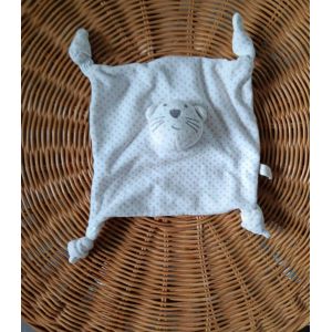 Doudou Bout'chou Monopole Ours Blanc Plat Étoiles Roses Pois - Occasion