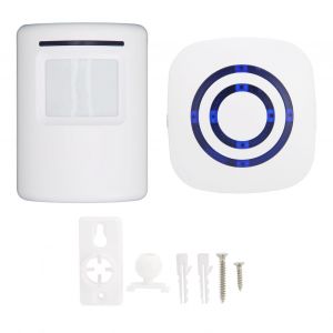 Carillon de porte avec detecteur de mouvement, sonnette exterieure sans fil, detecteur de mouvement infrarouge, pour entreprise, prise UE - Occasion