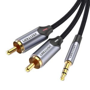 Câble RCA Jack, 1,5M, Jack Stéréo 3.5mm vers 2RCA Mâle Audio Stéréo, Tressé en Nylon, Câble Audio Y Splitter, Câble Auxiliaire Compatible avec Contrôleur DJ, Amplificateur Hi-Fi, Enceinte - Occasion