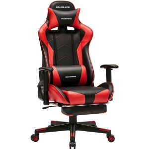 Fauteuil Gamer Avec Repose-Pieds, Noir Et Rouge - Occasion