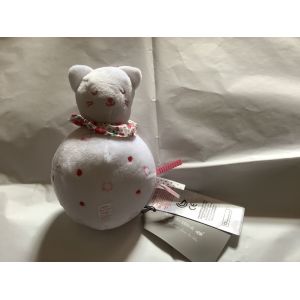 Doudou Sergent Major Chat Coccinelle Grelot Rond Rose Collerette Fleur Fraise - Occasion