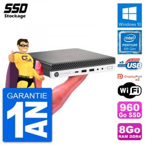 Ultra Mini PC HP 800 G3 DM Pentium G4400T RAM 8Go SSD 960Go Windows 10 Wifi - Occasion
