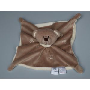Doudou ours plat Les Chatounets marron beige - Occasion