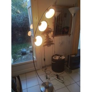 Lampadaire 3 Boules Verres Opalin - Occasion