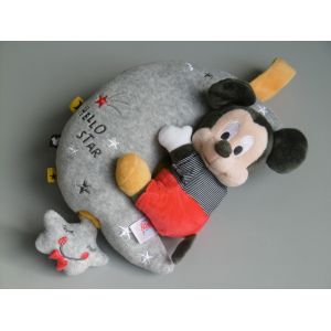 Doudou Mickey Lune Grise Hello Star Musical Disney Baby - Occasion