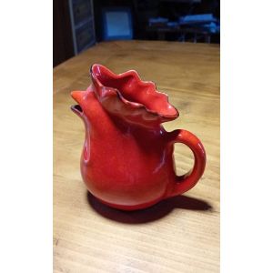 Poterie Rufinelli Assisi Pichet Coq Rouge Céramique Italienne Des Années 60/70 Vintage - Occasion