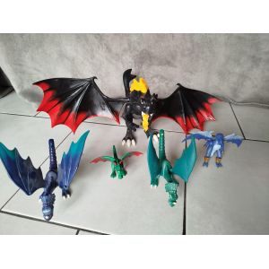 playmobil 5838 dragon g&eacute;ant plus 4 petits dragons - Occasion