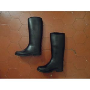 Bottes D'&Eacute;quitation Plastique Doubl&eacute;es Noir Fouganza - Occasion
