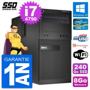 PC Tour Dell OptiPlex XE2 Intel Core i7-4790 RAM 8Go SSD 240Go Windows 10 Wifi - Occasion