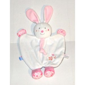 Doudou Lapin Blanc Rose Sucre D'orge - Occasion