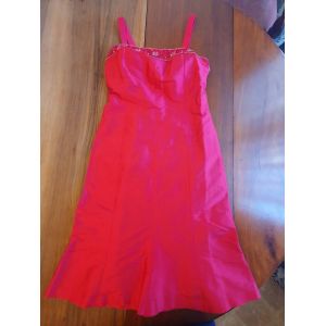 Robe Rouge En Soie Antonelle - Occasion