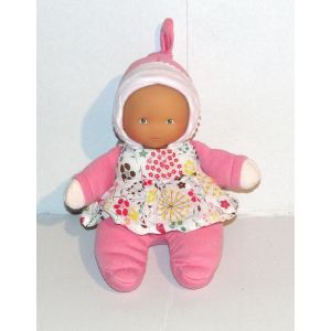 Doudou Poupee De Chiffon À Robe À Fleurs Hochet 2004 Corolle 20cm . - Occasion