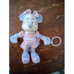 Doudou Minnie Rose Layette Grelot Anneau Disney Baby Primark, 25cm. - Occasion
