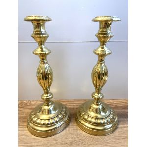 Ancienne paire de Bougeoirs Chandeliers Flambeaux Époque Louis Philippe - Occasion